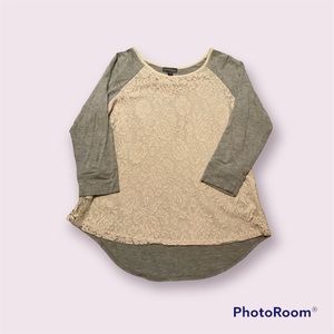 Market & Spruce Lace Front Tee